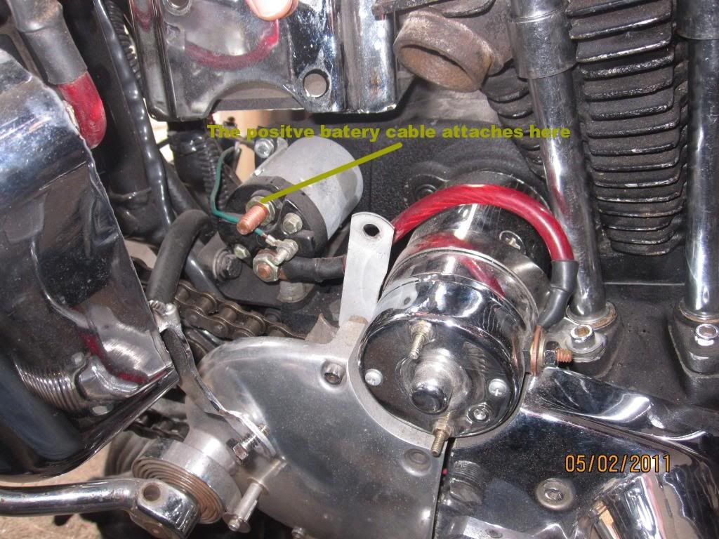 Ironhead some electric start questions with pics - The ... 1977 sportster starter solenoid wiring diagram 