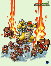 Mario and Luigi Bowser's Inside Story image of Bowser and Goombas