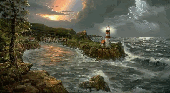 ANIMATED LIGHTHOUSE photo: Lighthouse OceanLighthouse.gif