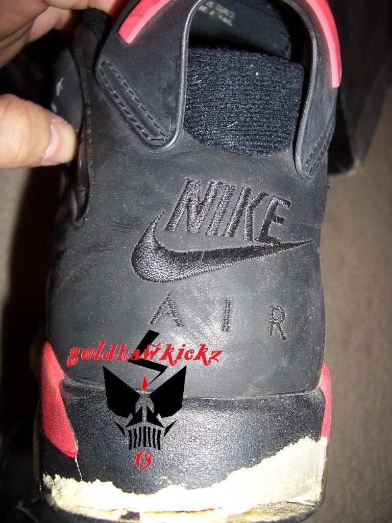 1991 original NIKE AIR JORDAN vi black red size 10 used OG dmp  