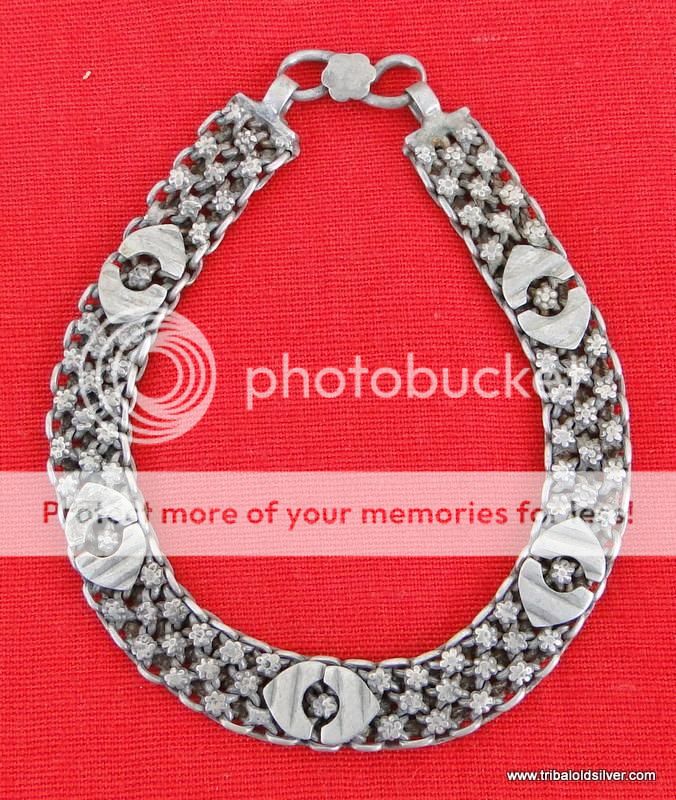 VINTAGE ANTIQUE ETHNIC TRIBAL OLD SILVER CHAIN BRACELET BANGLE 