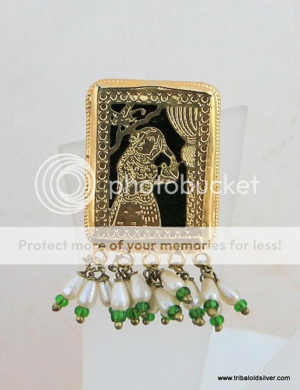 TRADITIONAL DESIGN THEVA WORK GOLD SILVER EARRING PAIR  