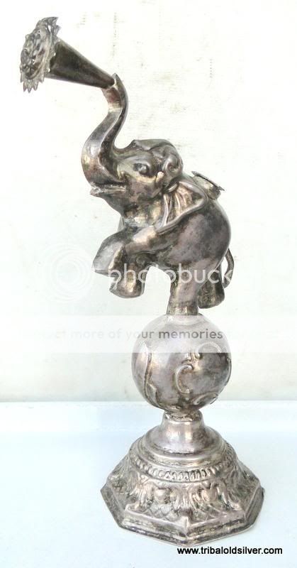 RARE ANTIQUE STERLING SILVER PERFUME BOTTLE ELEPHANT  