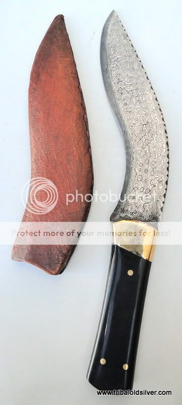 DAMASCUS STEEL Blade KNIFE DAGGER Leather Sheath INDIA  