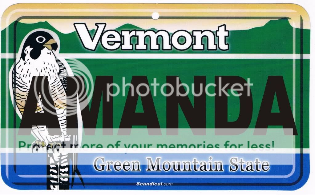 Personalized Custom VERMONT LICENSE PLATE Room Sign  